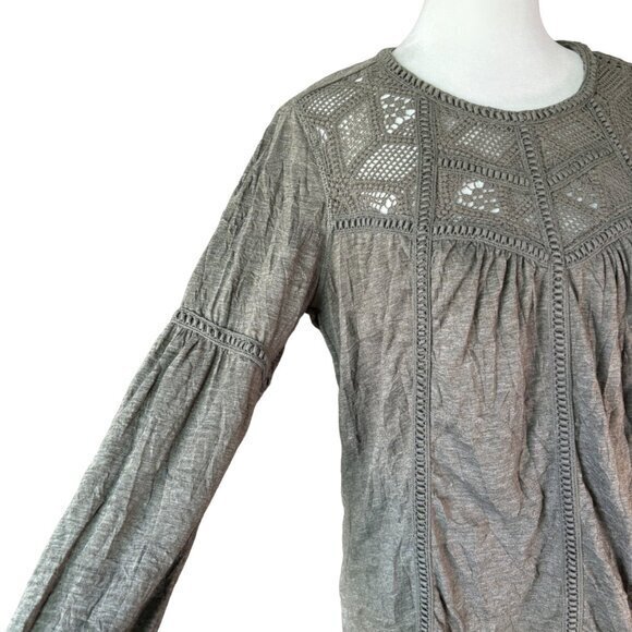 Sundance Top Blouse Size Small Boho Royal Rosie Crinkled Long Sleeve - Picture 2 of 9